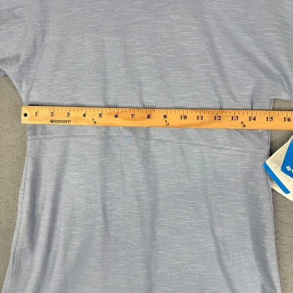 Columbia Shirt Dress Women's Small Blue Short Sleeve Pedal Flats Dress - Picture 6 of 10